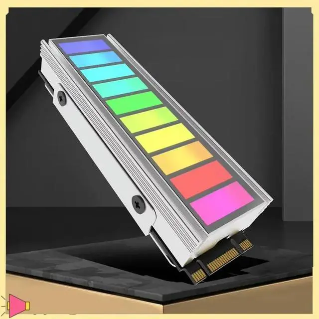 Alt view image 4 of 4 - SSD2280 Heat Dissipation Vest M.2 NVME SSD Heatsink 5V 3 Pin ARGB Brass Heat Sink B