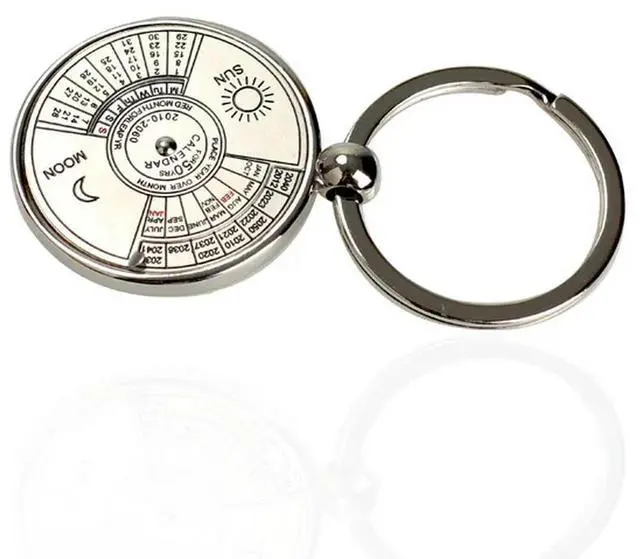 Main image of 50 Years Calendar Sun Moon Carving Gift l Carving Keyring Carving Gift Perpetual Calendar Keychain Ring