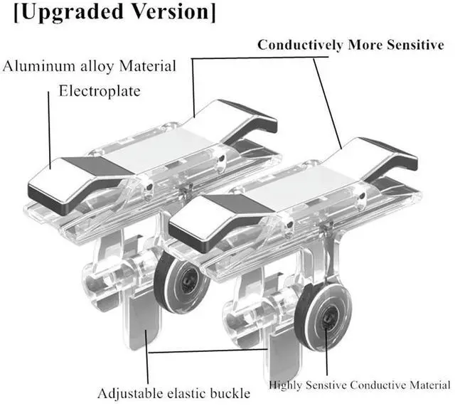 Alt view image 4 of 4 - 1 Pair Mobile Gaming Trigger Mobile Game Controller for PUBG Mobile Joystick Trigger Gamepad Trigger Joystick for Android Phone