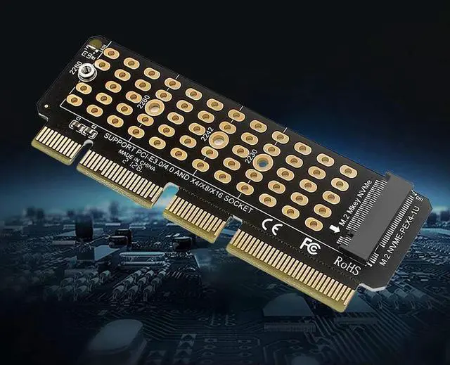 Alt view image 3 of 4 - PCIe Riser Card SSD To PCIE4.0 M2 NVME Adapter Card M.2 M-Key MKEY M.2 To PCI-E4.0 Converter Full Speed X4 for 2230-2280 M.2 SSD