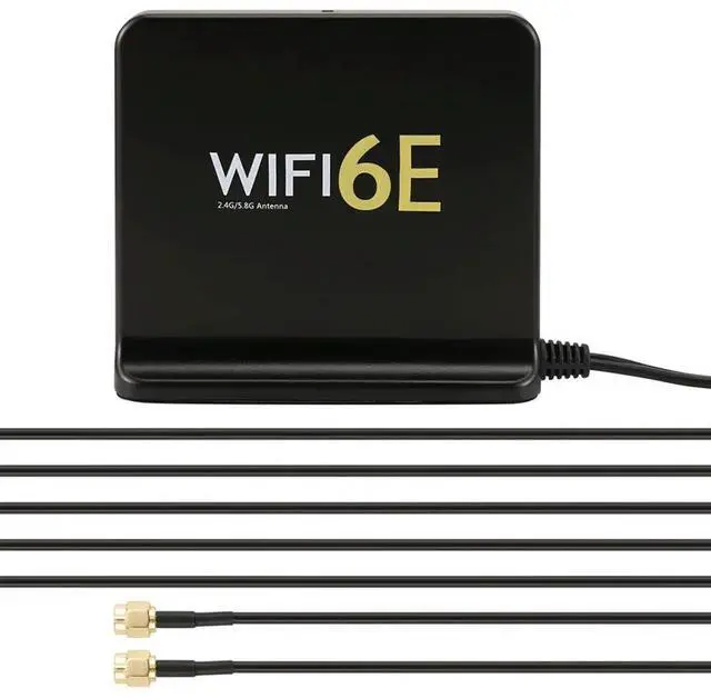 Alt view image 2 of 4 - 6E 2.4G 5G 6G Triple Dual-Band Extension Cable SMA Antenna Signal Amplifier Wireless Network Card Router