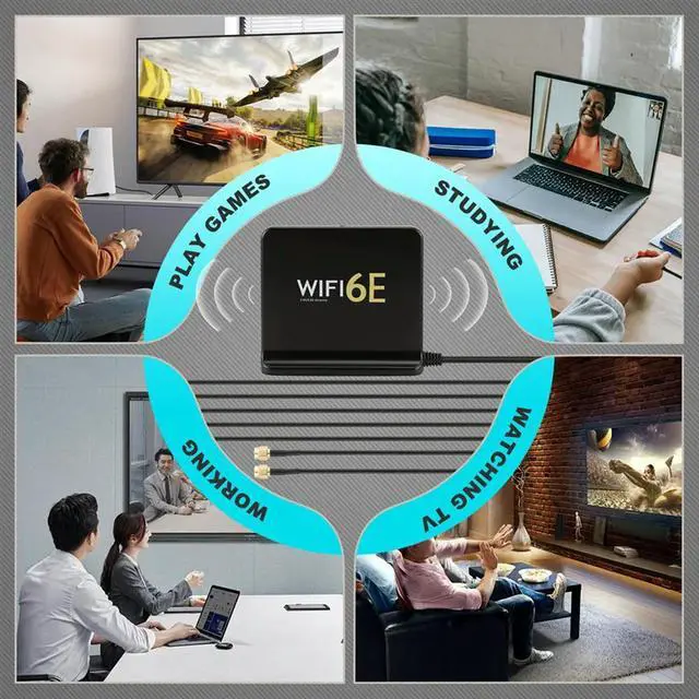 Main image of 6E 2.4G 5G 6G Triple Dual-Band Extension Cable SMA Antenna Signal Amplifier Wireless Network Card Router