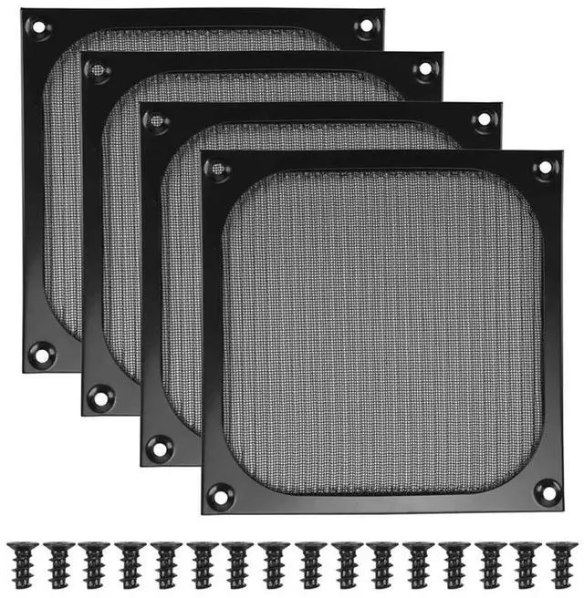 Alt view image 4 of 4 - 140Mm Desktop Computer Case Fan Dust Filter Grills Dustproof Case Cover With Screws, Aluminum Frame Mesh, 4 Pack
