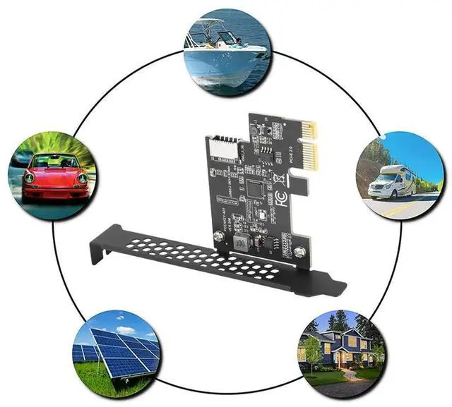 Alt view image 4 of 4 - PCI Express 2.0 X1 USB 3.2 Gen1 TYPE-E Add On Card Pcie Front Type-C Adapter Riser USB3.1 Gen1 A-KEY 5Gb Expansion Card