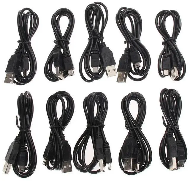 Main image of 10 pcs  USB Charging Cable Wireless Gamepad Charger Data Cable For PS3 Controller Connect Computer Play charging 1m
