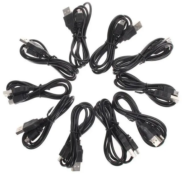 Alt view image 2 of 4 - 10 pcs  USB Charging Cable Wireless Gamepad Charger Data Cable For PS3 Controller Connect Computer Play charging 1m