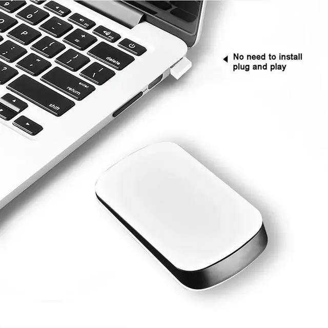 Alt view image 2 of 4 - For Laptop 2.4Ghz Wireless Ultra-Thin Touch Mouse Mini Full Touch Portable Office Business Mause Mouse Ergonomic Mice