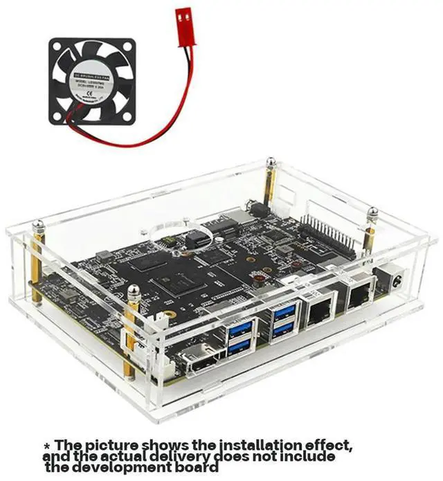 Alt view image 3 of 4 - For Banana Pi F3 BPI-F3 Acrylic Case Transparent Shell Protective for Banana Pi BPI-F3 Development Board with Fan