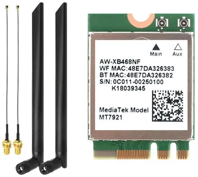 Main image of MT7921 6 2.4G 5G Gigabit Network Card Desktop Computer Laptop Built-In Wireless Network Card With External Antenna