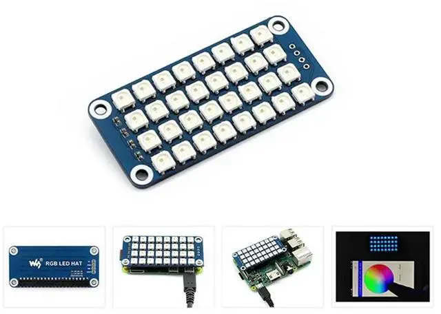 Alt view image 4 of 4 - Waveshare Extension Board Module For Raspberry Pi Full Color RGB Light Programming Controller For Raspberry Pi 5/4B/3B+ Modu