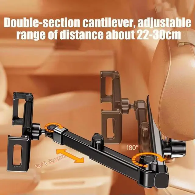 Alt view image 4 of 4 - Car Headrest Tablet Holder Stand for 6-12.9inch Phone/Tablet Rotating Telescopic Tablet Bracket for Car Style:A