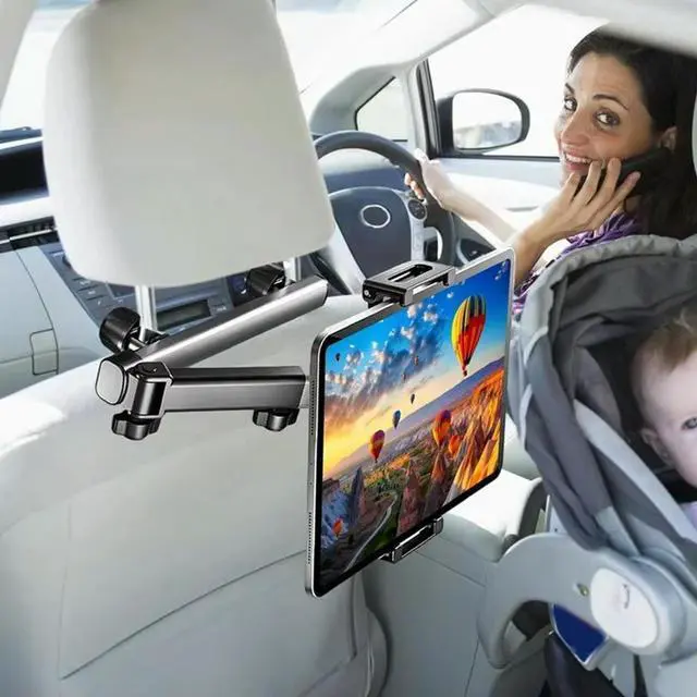 Alt view image 2 of 4 - Car Headrest Tablet Holder Stand for 6-12.9inch Phone/Tablet Rotating Telescopic Tablet Bracket for Car Style:A