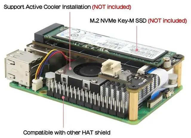 Alt view image 2 of 4 - X1001 M.2 Nvme SSD Shield Pcie Peripheral Board Replacement Spare Parts Compatible With For Raspberry Pi 5