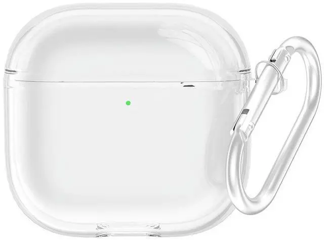 Alt view image 4 of 4 - Transparent Protective Case Cover with Carabiner TPU Protective Cover Skin Anti-fall Transparent Case for Airpods 4 (2024)