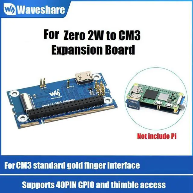 Alt view image 4 of 4 - Waveshare Expansion Board 40PIN GPIO Adapter Board With CM3 Core Board Interface For Raspberry Pi Zero 2W To CM3
