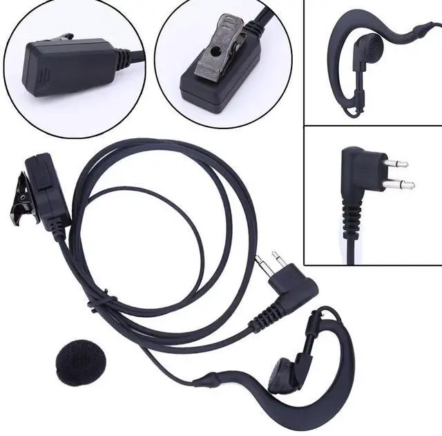 Alt view image 4 of 4 - 1m PTT Mic Earpiece Headset for Walkie Talkie Air Tube Earpiece Headset Replacement for CB Radio CP88 CP040 CP100 CP110