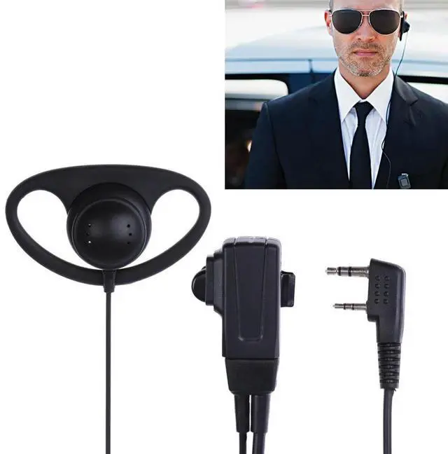 Alt view image 2 of 4 - D-Shape Walkie Talkie Headset with MIC PTT Walkie Talkie Earpiece Headset Multifunctional for Baofeng Kenwood Puxing TYT Radio