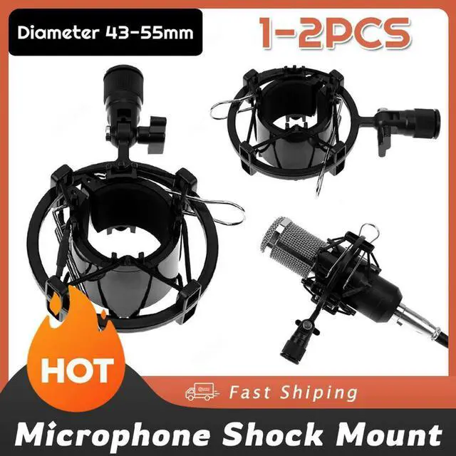 Main image of Microphone Shock Mount Improve Recording Anti-Vibration Mic Holder Mic Clip Shock Holder for 43mm-55mm Diameter Mic