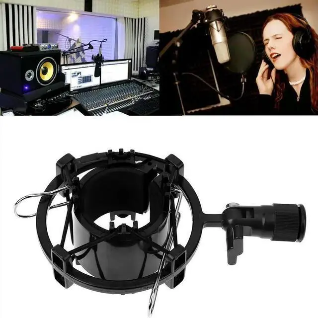 Alt view image 3 of 4 - Microphone Shock Mount Improve Recording Anti-Vibration Mic Holder Mic Clip Shock Holder for 43mm-55mm Diameter Mic