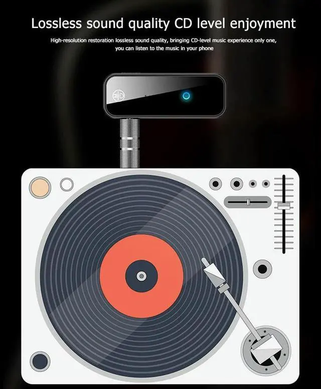 Alt view image 3 of 4 - Bluetooth-Compatible 5.0 Transmitter Receiver 3.5mm Audio Aux Adapter Wireless Receiver for Handsfree Call for Car Audio Music