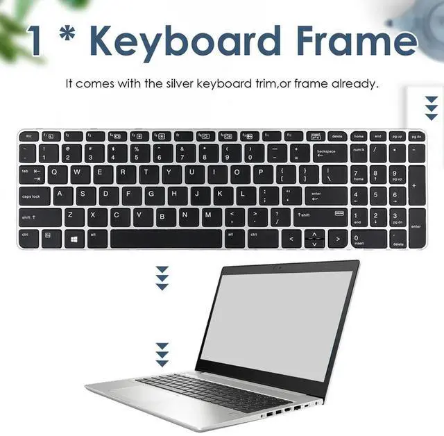 Alt view image 3 of 4 - Replacement Keyboard Compatible With Silver Frame For 755 G3 850 G3 850 G4 Zbook 15U G3 G4 US Laptop Keyboard