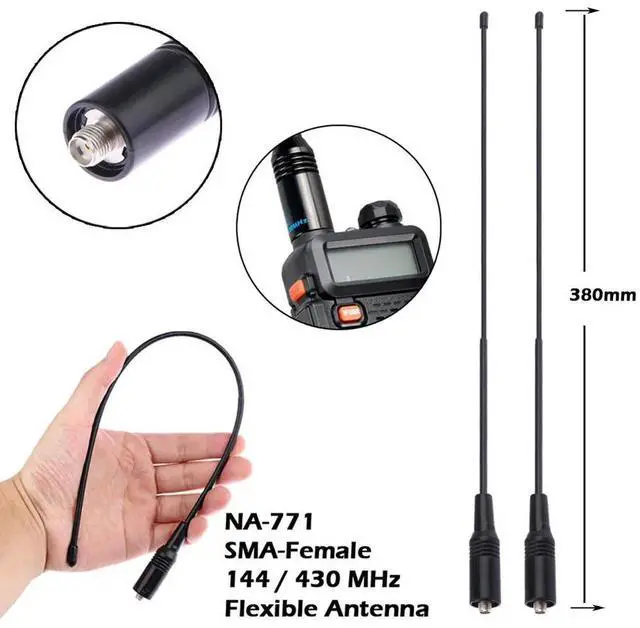 Alt view image 2 of 4 - 2pcs Dual Band Handheld Radio Antenna Flexible NA-771 Antenna 144/430 MHz Walkie Talkie Accessories for Baofeng UV-5R KG-UVD1