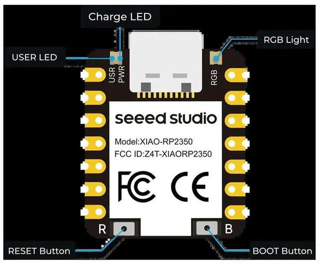 Alt view image 4 of 4 - For Raspberry Pi Pico 2 XIAO RP2350 Arm Cortex-M33 and Hazard3 RISC-V RAM for Seeed Studio Low Power Development Board