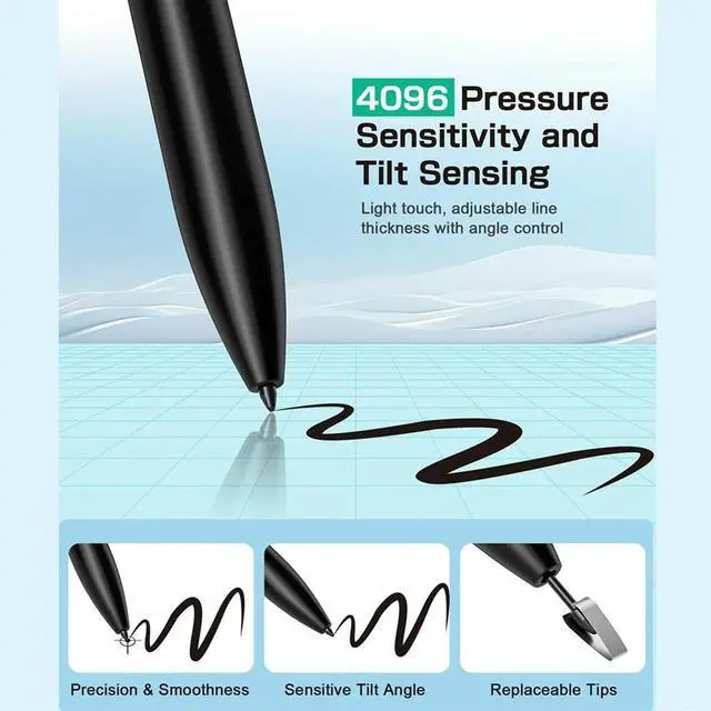 Main image of EMR Digital Stylus Pen with Eraser for Remarkable 2,4096 Pressure Levels,Palm Rejection,for Remarkable//Wacom