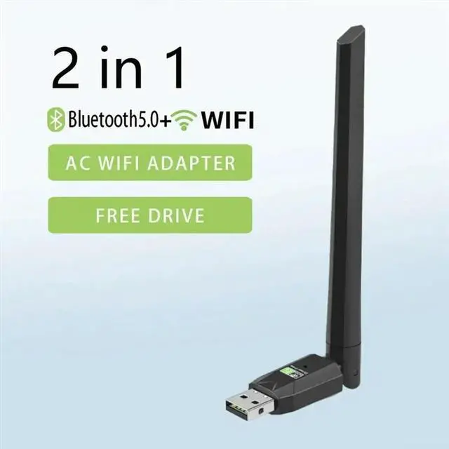 Alt view image 4 of 4 - 600Mbps USB Bluetooth 5.0 Adapter 2.4G 5Ghz Wi-Fi Antenna Dual Band 802.11Ac Mini Wireless Network Card Receiver, Durab