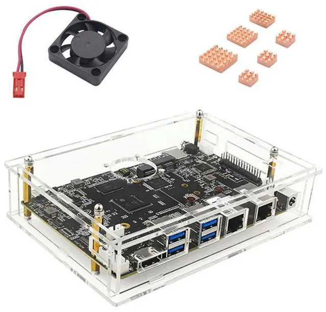 Alt view image 3 of 4 - For Banana Pi BPI-F3 Acrylic Case Transparent Shell Protective with Cooling Fan for Banana Pi BPI-F3 Development Board