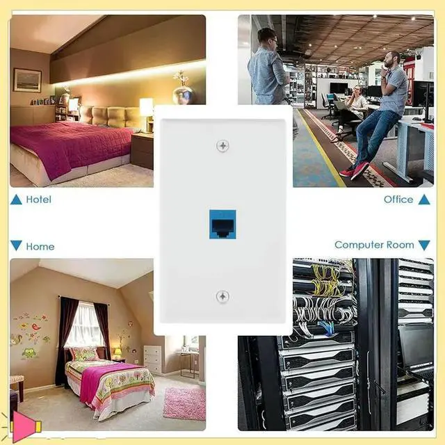 Alt view image 4 of 4 - 10 Pieces Ethernet Wall Outlet Plate Cat6 RJ45 Wall Plate Jack Female To Female Ethernet Inline Coupler Plates Ethernet