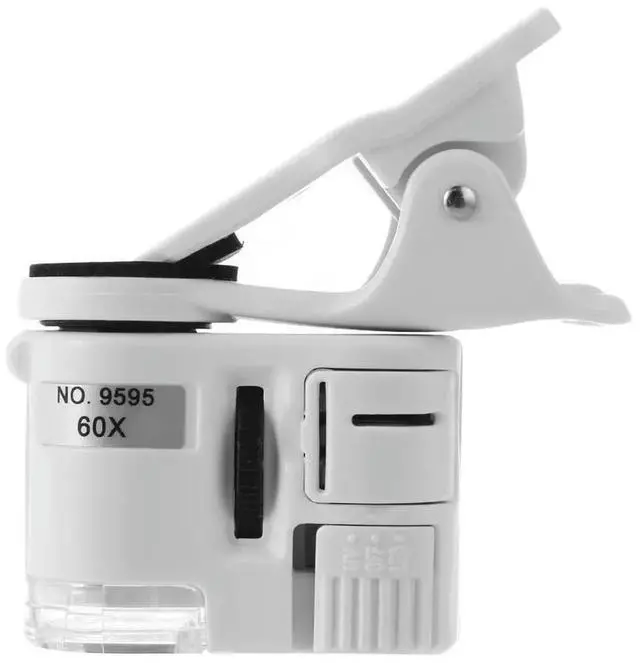 Main image of Universal 60X Phone Mini Pocket Microscope with LED Light ABS Digital Microscope Portable with for Mobile phones