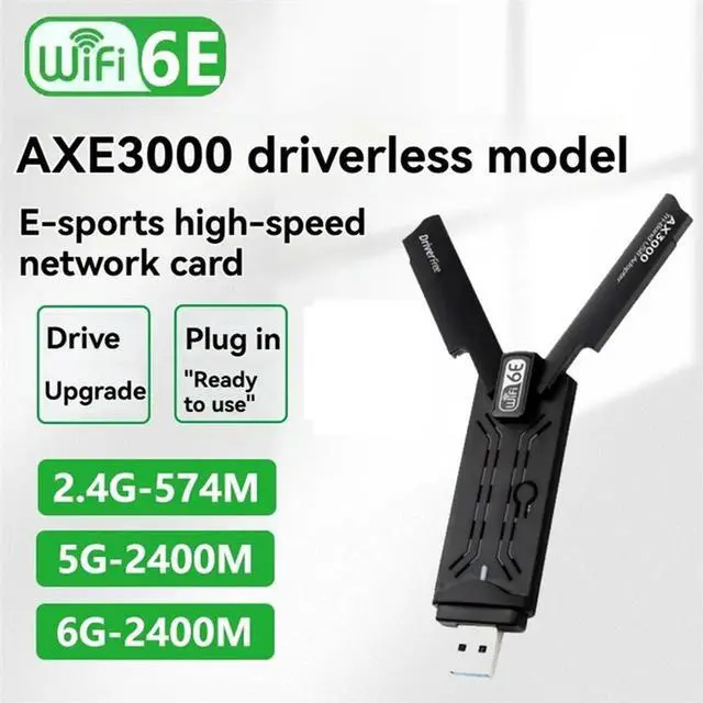Alt view image 3 of 4 - AXE3000 Tri-Band USB Wireless Adapter 6E 2.4G/5G/6G For PC Laptop Win10/11 Wi-Fi Network Card