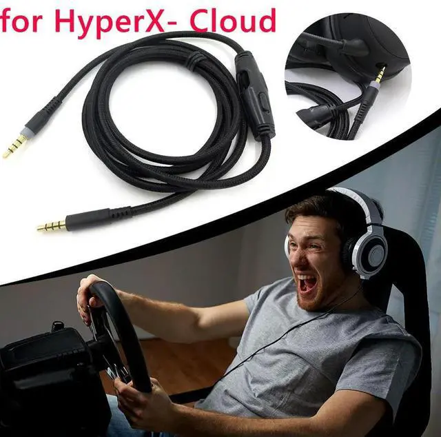 Alt view image 3 of 4 - 1.5m Headphone Audio Cable Cord Line Replacement Headphone Speaker Wire Line Aux Cord Speaker with Tuning for HyperX Cloud