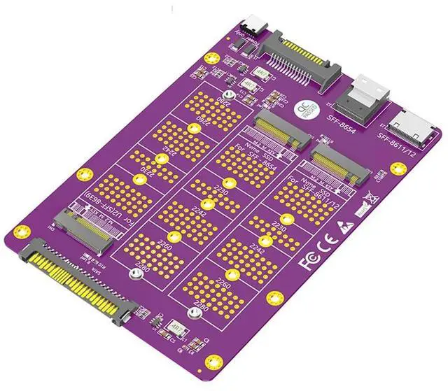 Alt view image 2 of 4 - 3 In1 Combo M.2(NGFF) Nvme Adapter 3 In1 M.2(NGFF) Nvme SSD Adapter SSD Tosff-8611/8612/ 8654/Andu.2(SFF-8639) Adapter