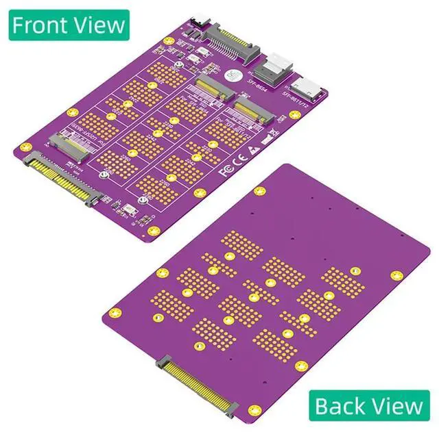 Alt view image 3 of 4 - 3 In1 Combo M.2(NGFF) Nvme Adapter 3 In1 M.2(NGFF) Nvme SSD Adapter SSD Tosff-8611/8612/ 8654/Andu.2(SFF-8639) Adapter