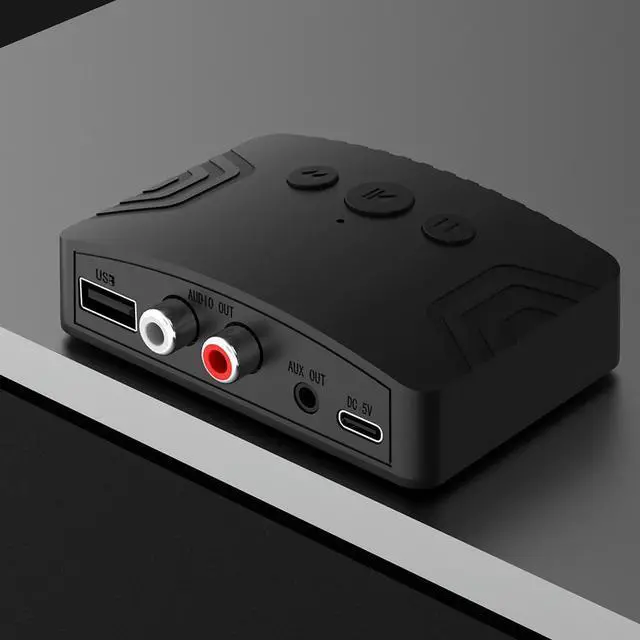 Alt view image 2 of 4 - Audio Receiver Type-C Portable Music Receiver Bluetooth-Compatible Dual Output Interface Multifunctional DC 5V for TV PC Speaker