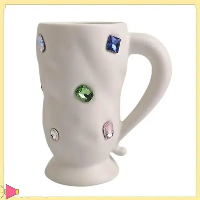 Alt view image 2 of 4 - Crystal Coffee Mugs Novelty Colorful Gemstone White Mug Unique Irregular Design Coffee Mugs For Wedding Festive