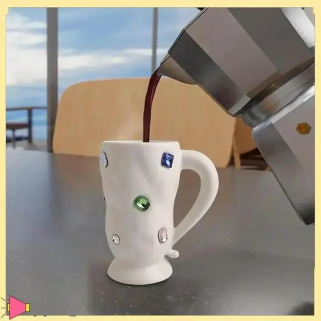 Alt view image 4 of 4 - Crystal Coffee Mugs Novelty Colorful Gemstone White Mug Unique Irregular Design Coffee Mugs For Wedding Festive