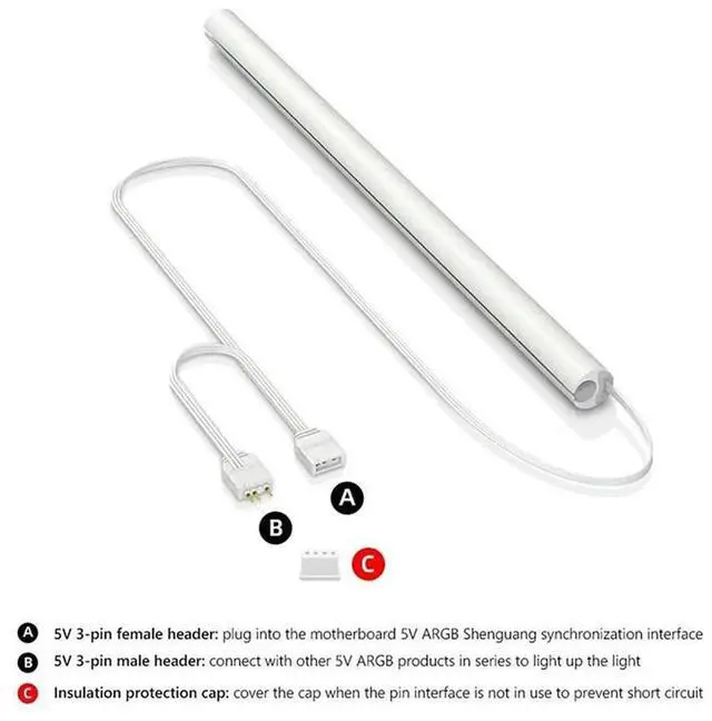 Alt view image 3 of 4 - 2Pcs Silicone Tube Sleeve 5V 3PIN ARGB Luminous Sleeve Water Cooling Raditor Tube Soft Tube Computer Case Decoration