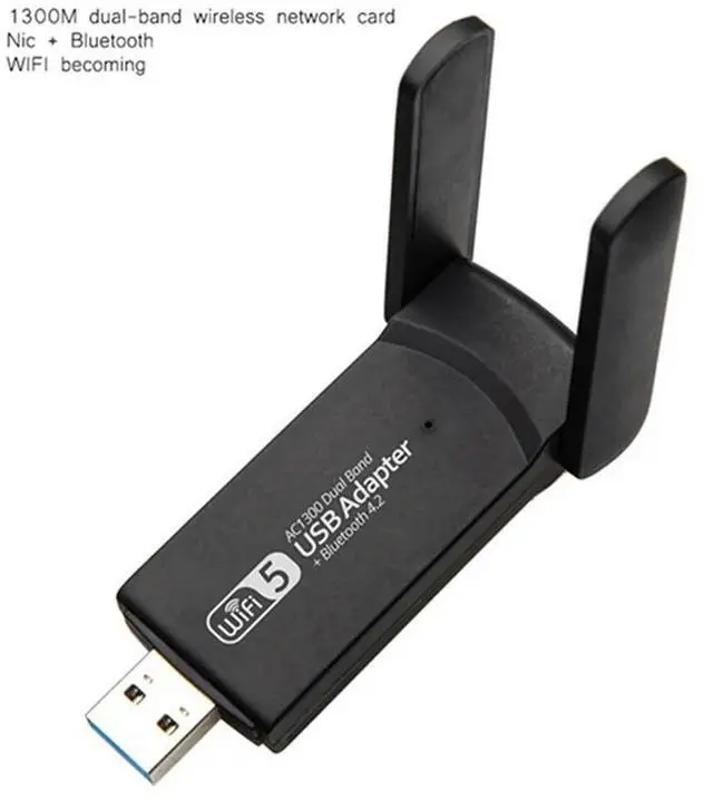 Alt view image 4 of 4 - Network Card 1300Mbps 2.4G & 5G Dual Band 2-In-1 Wireless Network Card For Desktop Computer