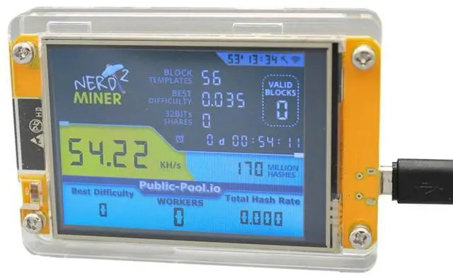 Alt view image 4 of 4 - Bitcoin Nerd Miner V2 55-56KH/S 2.8 Inch Display BTC Nerdminer LCD Display Crypto Solo Lottery Miner