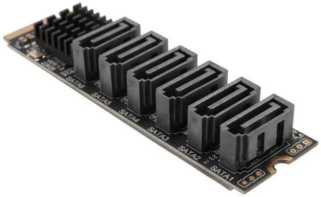 Alt view image 3 of 4 - PCIE Adapter Card M.2 NVME To SATA Card M.2 NVME To SATA3.0 PCIE To SATA 6Gpbsx6-Port Expansion Card ASM1166