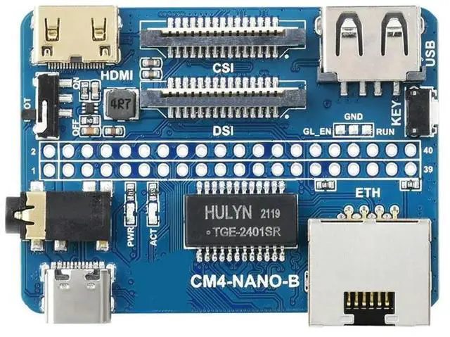 Alt view image 2 of 4 - 5V Mini CM4 Ethernet Carrier Board for RasPi RPI Raspberry Pi Compute Module 4 Lite EMMC IO USB Expansion Board