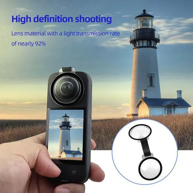Alt view image 2 of 4 - Lens Protector Waterproof Action Camera Lens Cover Buckle Design Hardness Screen Protector Good Transparency for Insta 360 X3