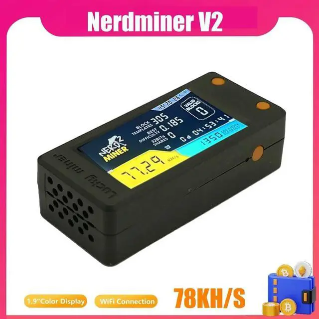Alt view image 3 of 7 - Nerdminer V2 78KH/S BTC Solo Lottery Miner With LCD Display Bitcoin BTC Crypto Miner ASIC Mining Miner Silent Miner
