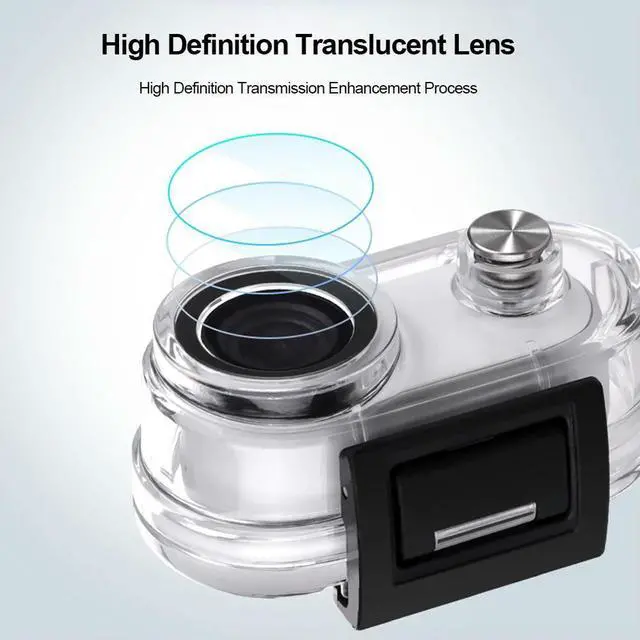 Alt view image 4 of 4 - Optical Tempered Glass Camera Protective Housing Case Buckle Design Camera Protective Case Invisible Dive Case for Go3