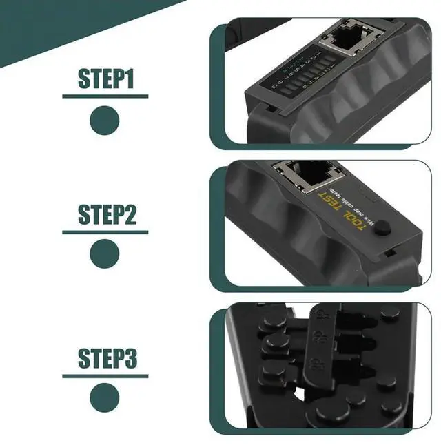 Alt view image 4 of 7 - RJ45 Crimper Network Lan Cable Tester Cutting Tool For Cat7 Cat6 Cat5 RJ11 RJ12 RJ45 Crimper l Clip