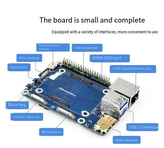 Alt view image 2 of 7 - For Raspberry Pi Compute Module 5 Expansion Board CM5 Computing Module Core Board Baseboard A-Type Adapter Module