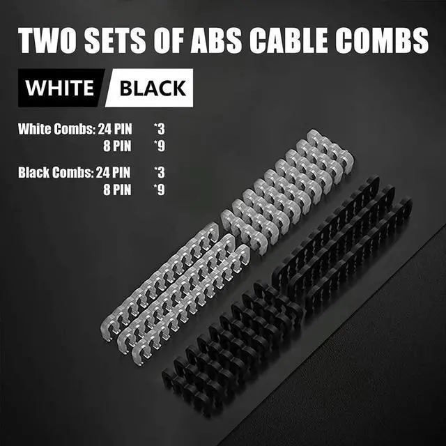 Alt view image 2 of 3 - PSU Cable Extensions Kit 30CM With Cable Combs Extension Power Supply Cable 24Pin 8Pin(4+4) 8Pin(6P+2P) For ATX Power